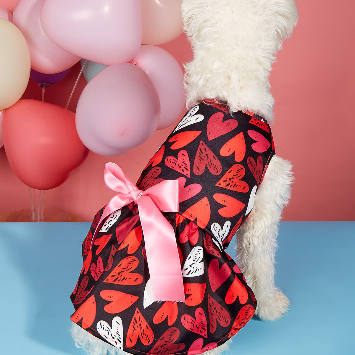 Vestito per cani "San Valentino" con cuori e gonnellina | DogModa