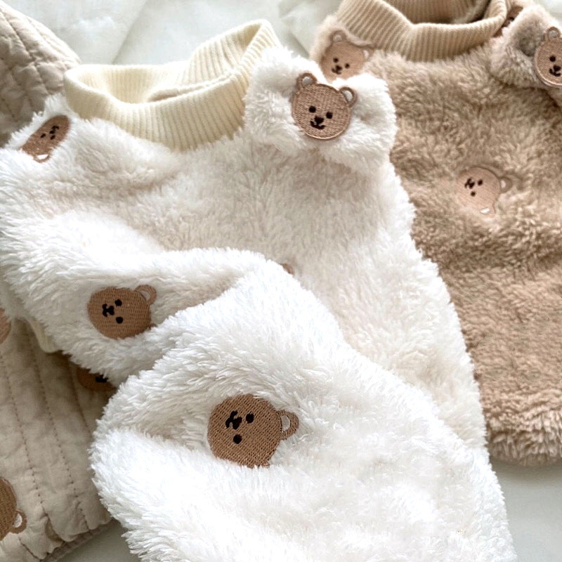 Dog Dress "Teddy Bears" Fleece - Soft, Warm and Sleeveless