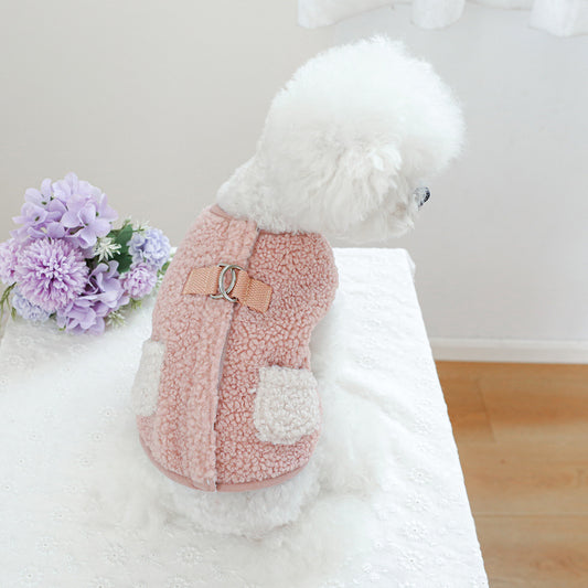 Maglia in Pile “Carezza” per Cani con Taschine – Marrone o Rosa