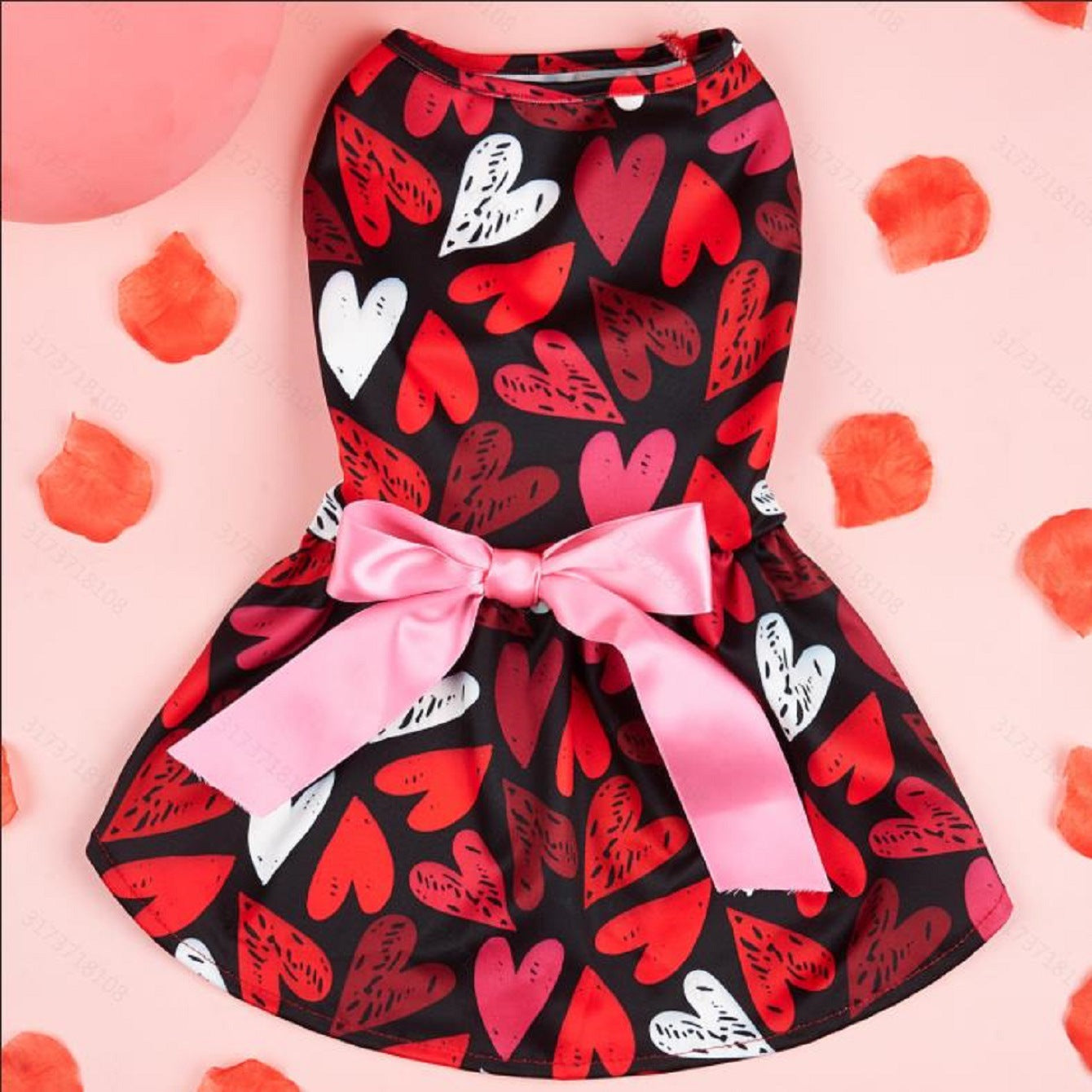 Vestito per cani "San Valentino" con cuori e gonnellina | DogModa