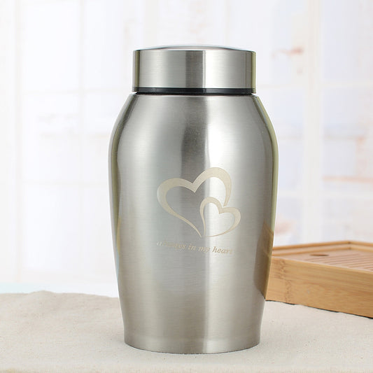 Elegant and Safe Stainless Steel Funeral Urn for Dogs and Cats