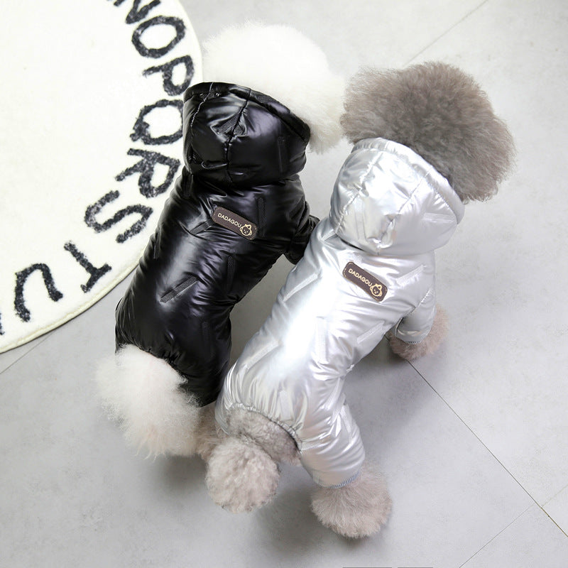 "Dadagou" Warm Fleece Dog Down Jacket with Hood | DogModa
