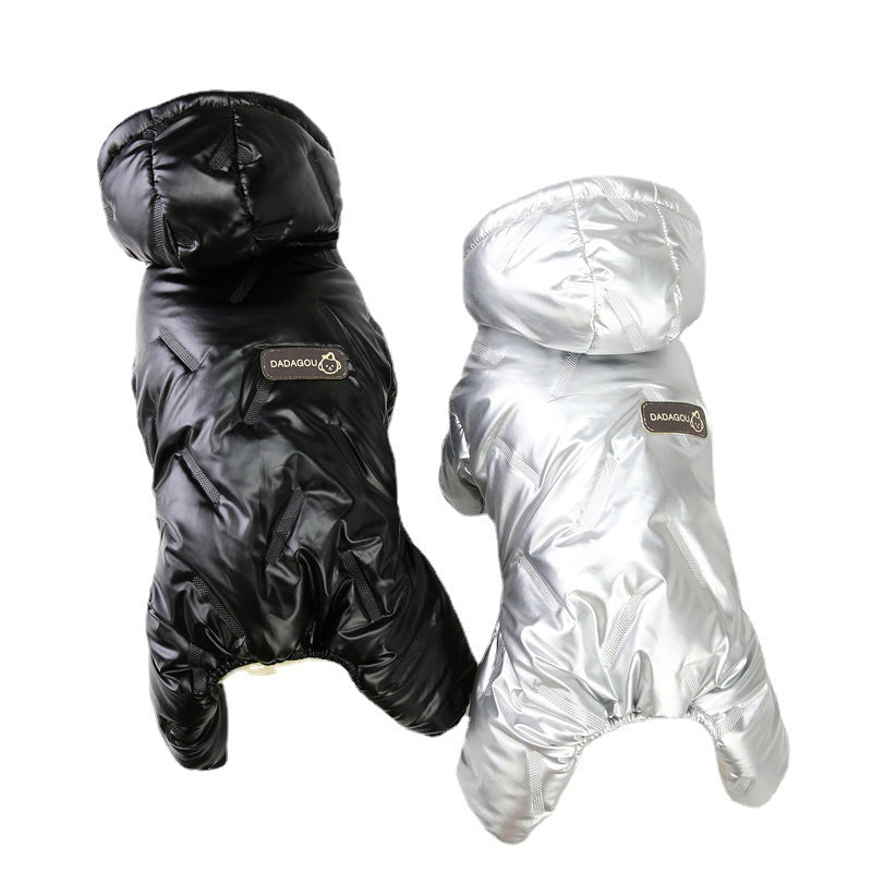 "Dadagou" Warm Fleece Dog Down Jacket with Hood | DogModa