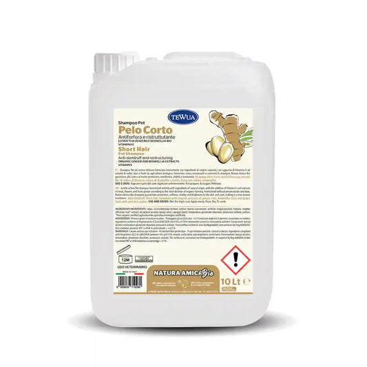 Shampoo Pelo Corto Antiforfora 10L - Zenzero Bio by Dog Moda Professional