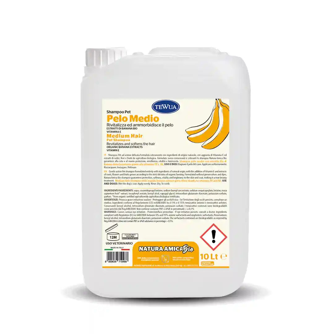 Shampoo Pelo Medio Rivitalizzante 10L - Banana Bio by Dog Moda Professional
