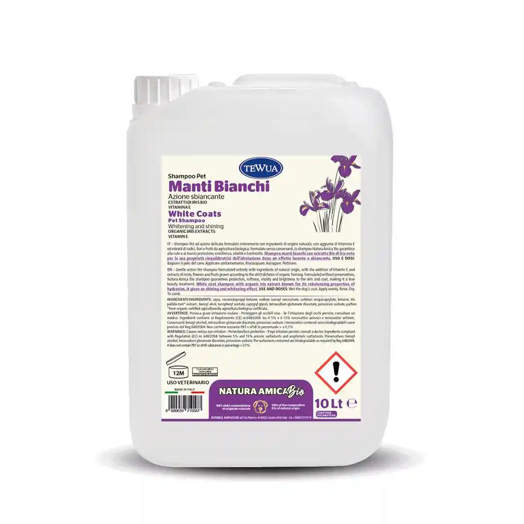 Shampoo Manti Bianchi Sbiancante 10L - Iris Bio by Dog Moda Professional