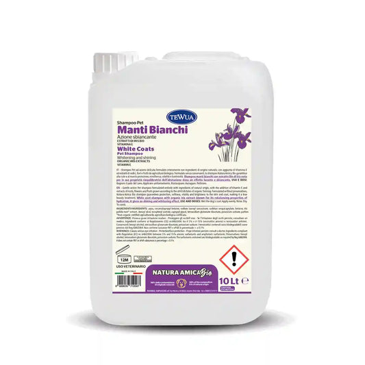 Shampoo Manti Bianchi Sbiancante 10L - Iris Bio by Dog Moda Professional