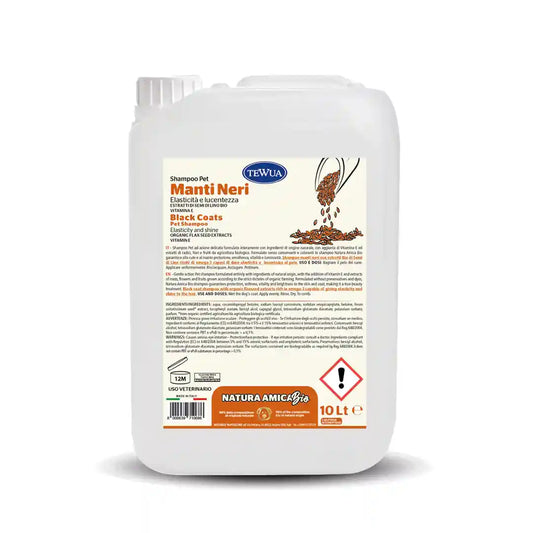 Shampoo Manti Neri Lucidante 10L - Semi di Lino Bio by Dog Moda Professional