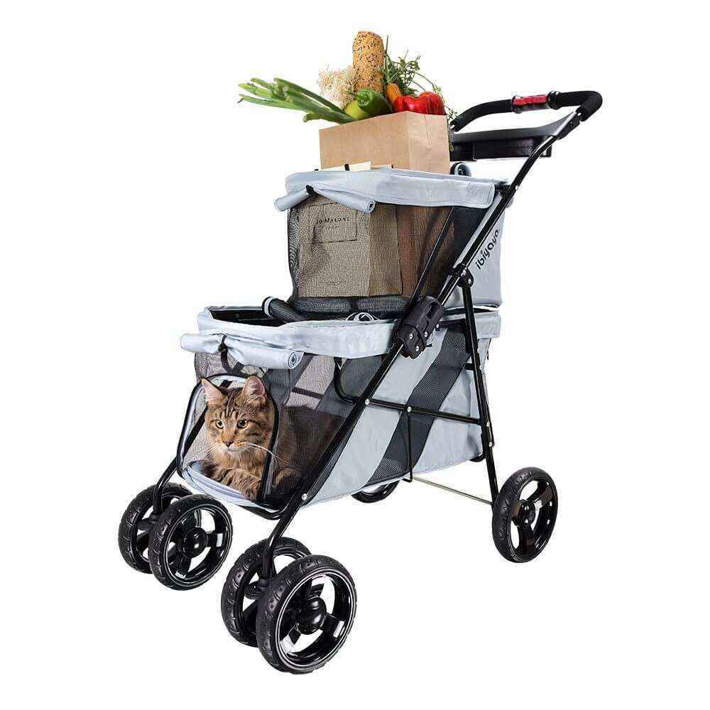 double decker cat stroller Ibiyaya Double Decker Dog and Cat Stroller – Dog Moda