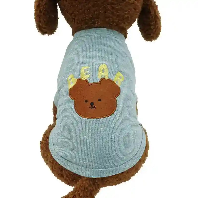 Maglietta Cane Ricamo Mela o Orsetto - Cotone Elasticizzato by Dog Moda