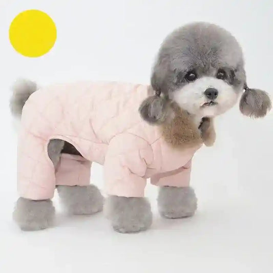 Cappottino Square Trapuntato 4 Zampe con Colletto Pile by Dog Moda