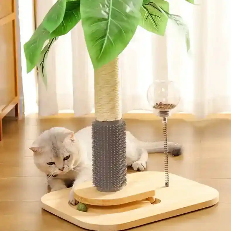 猫用遊び場 スクラッチポール ボール おやつ 50cm