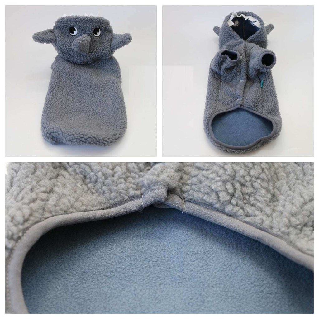 Cappottino invernale per cani Shark azzurro con cappuccio