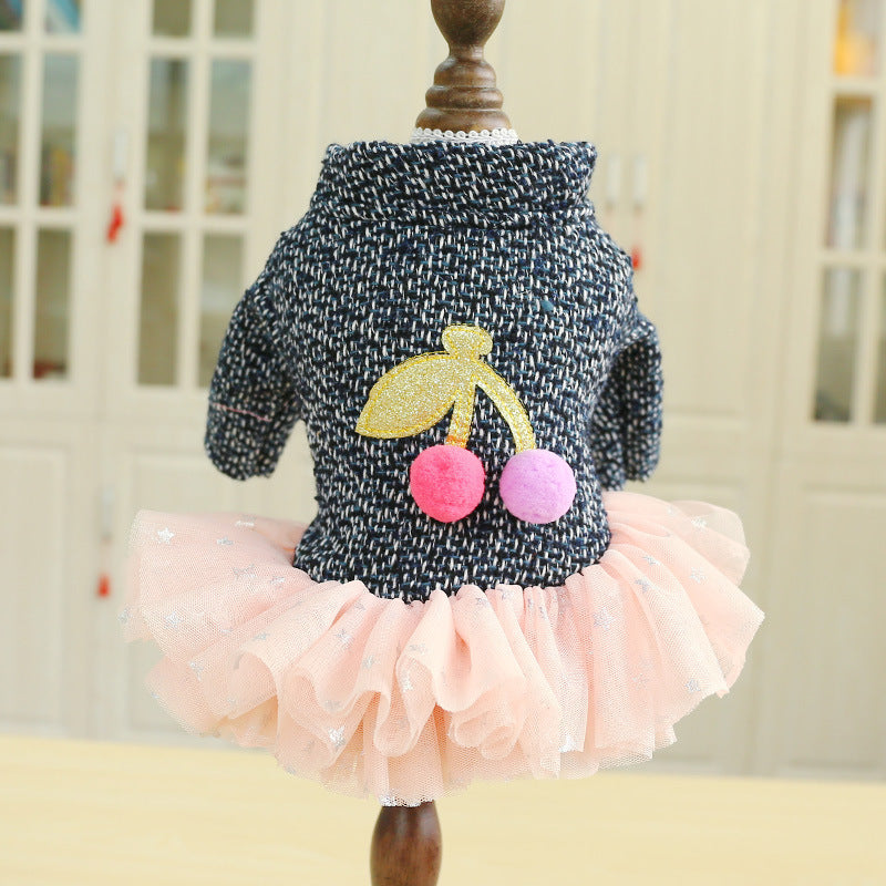 Dog dress with tulle skirt "Cherry"