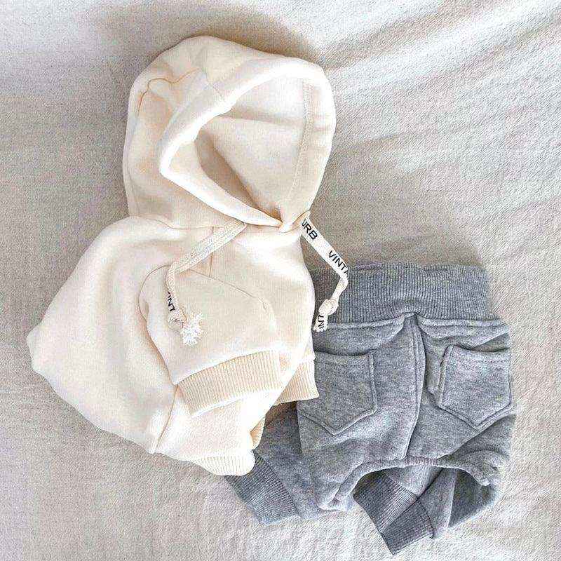 Sudadera para perros con capucha y bordado de osito suave