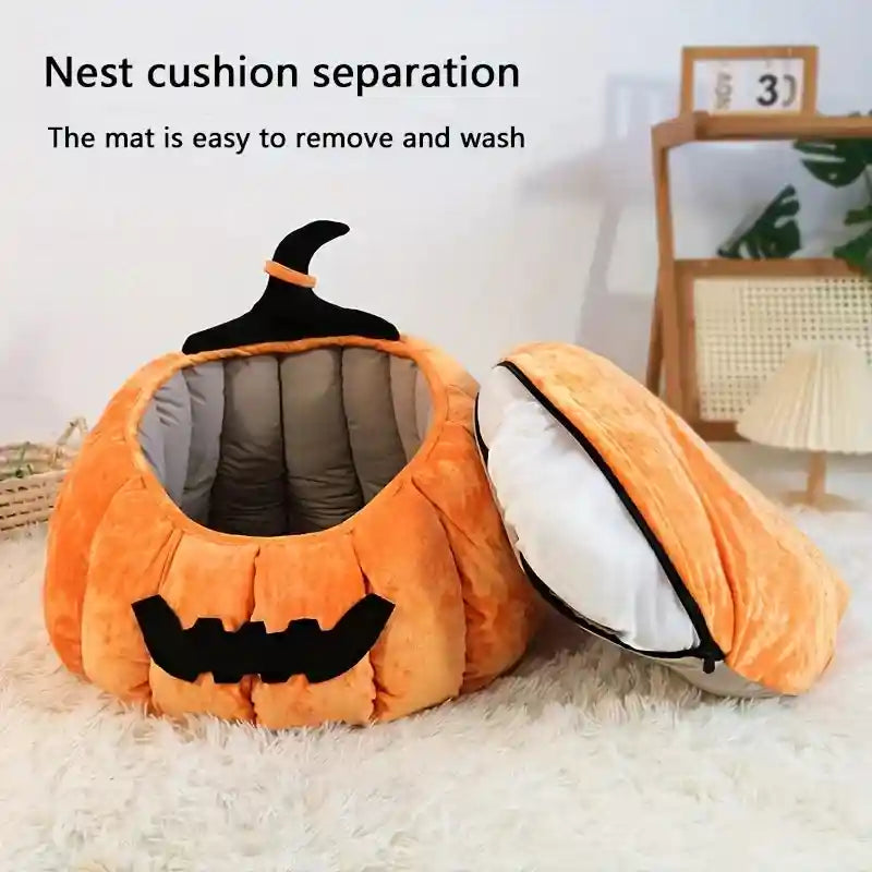 Cuccia Zucca Halloween per Gatti - Cuscino Sfoderabile by Dog Moda