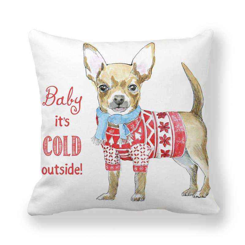Fodera Cuscino Natale Cani - Decorazione Casa 45x45cm by Dog Moda