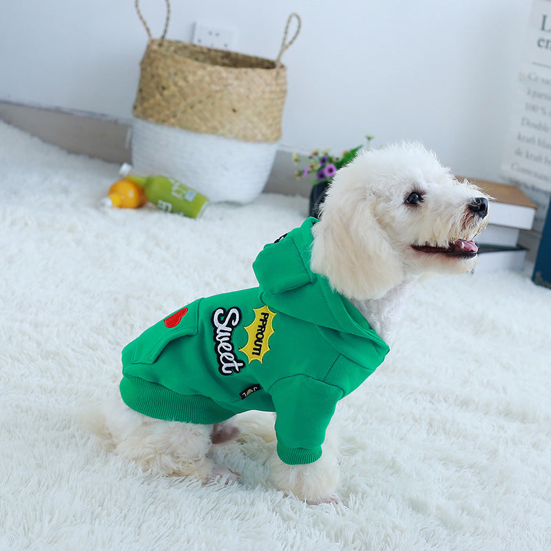 Sweet Dog Hoodie | Ears and Heart Embroidery 