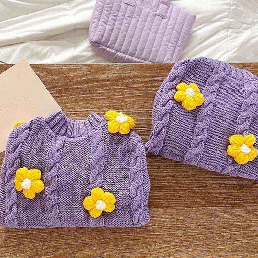 Maglione Violet per Cani - Porpora con Fiorellini Gialli by Dog Moda