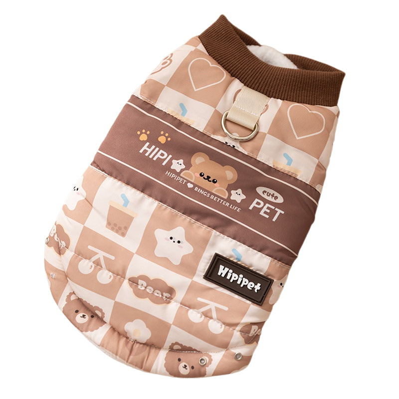 Cappotto Life Cani Smanicato Pile con Orsetto HIPIPET