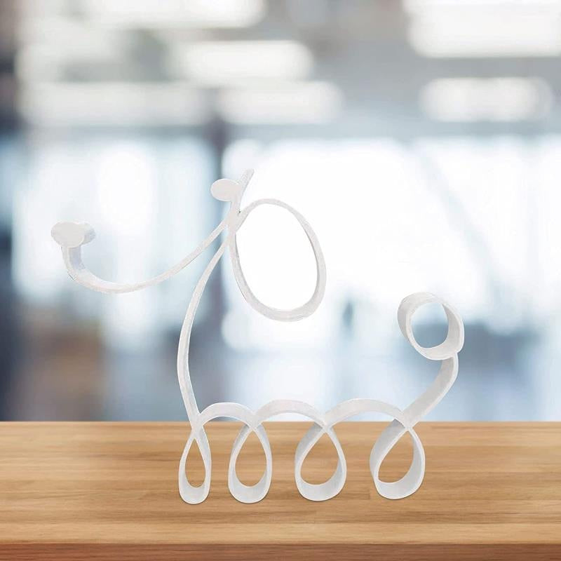 Statua Cane in Metallo Scultura Decorativa Moderna