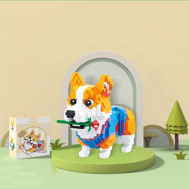 Pet Dog Building Block Set – Micro Brick Dog Model