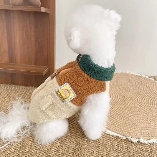 Cappotto Cani Gatti Wake Me Pile - Zip Smanicato Marrone by Dog Moda