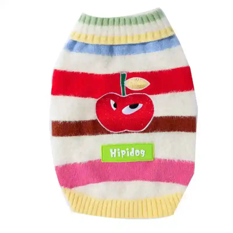 Maglione CHERRY Hipidog - Righe Colorate e Ciliegie by Dog Moda