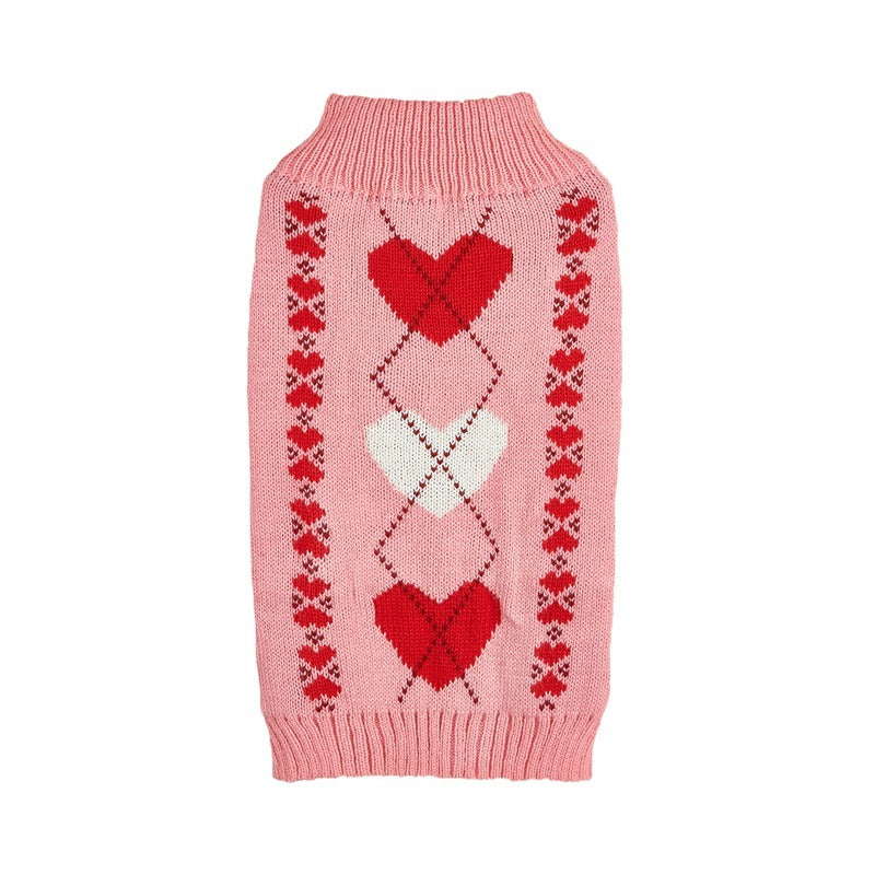 Maglioncino Amore per Cani - Rosa e Cuori - Dog Moda