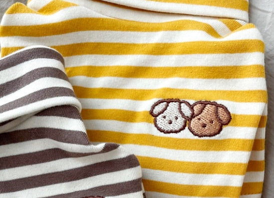 "Sunny Side" Striped Dog Shirt