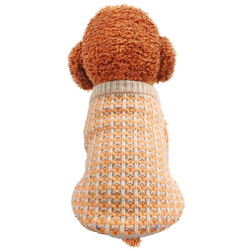 Maglioncino a Quadretti Arancione per Cani di Piccola Taglia – Stile e Calore per il Tuo Amico a Quattro Zampe - Dog Moda
