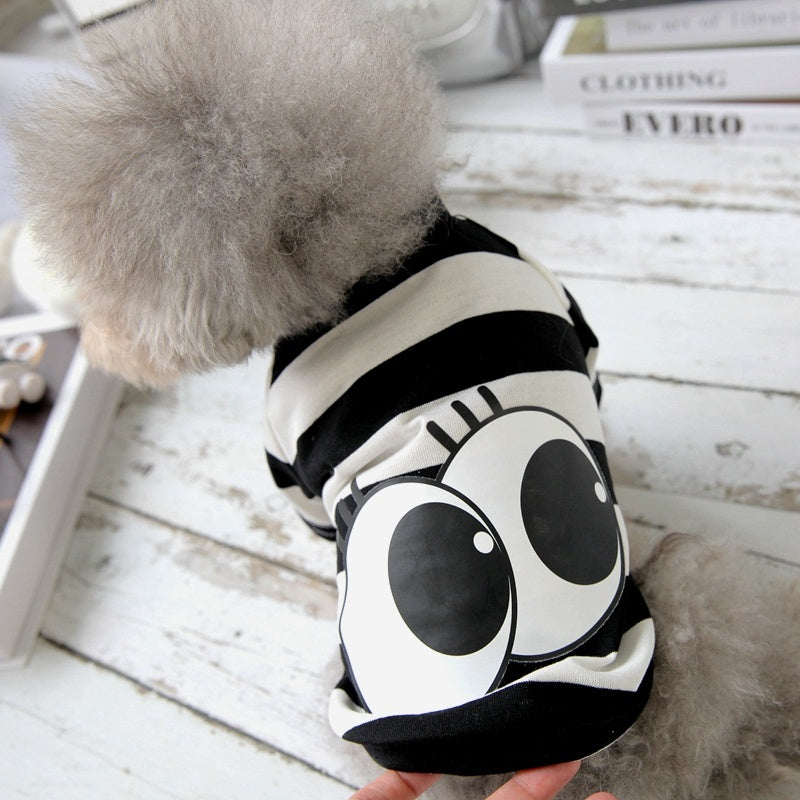 "Loving Eyes" Striped Dog Shirt