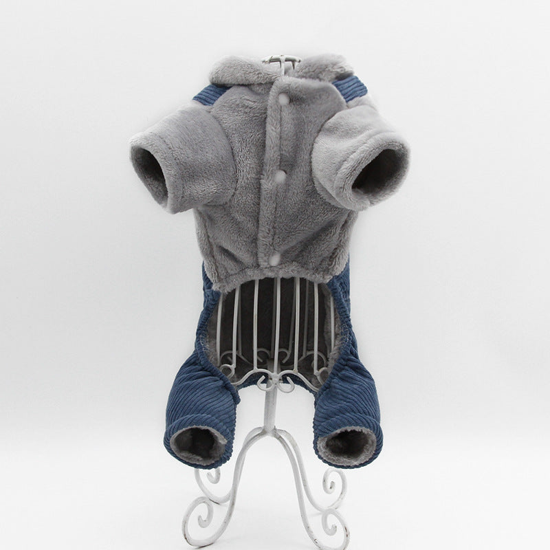 Chihuahua-Hundeoverall aus warmem Fleece, Modell „Smile“