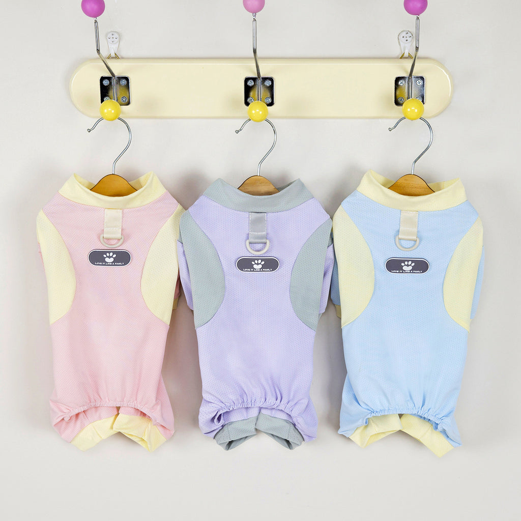 犬用4足シルクスーツ - 通気性グレーズシルクとリード付き