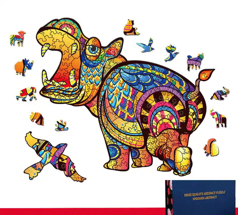パズル 3D 木製 動物 - パンダ ワシ 翼のある馬