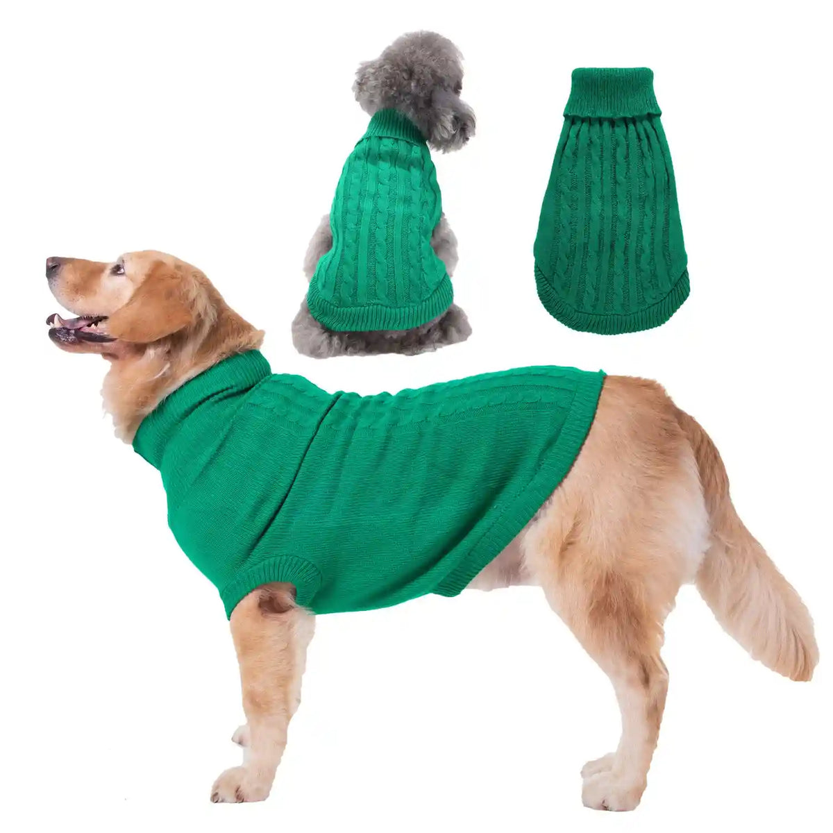 Maglione Treccia Cani Gatti Smanicato Collo Alto Acrilico by Dog Moda