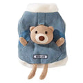 Abrigo Denim Osito 3D para Perros - Chaleco de Peluche