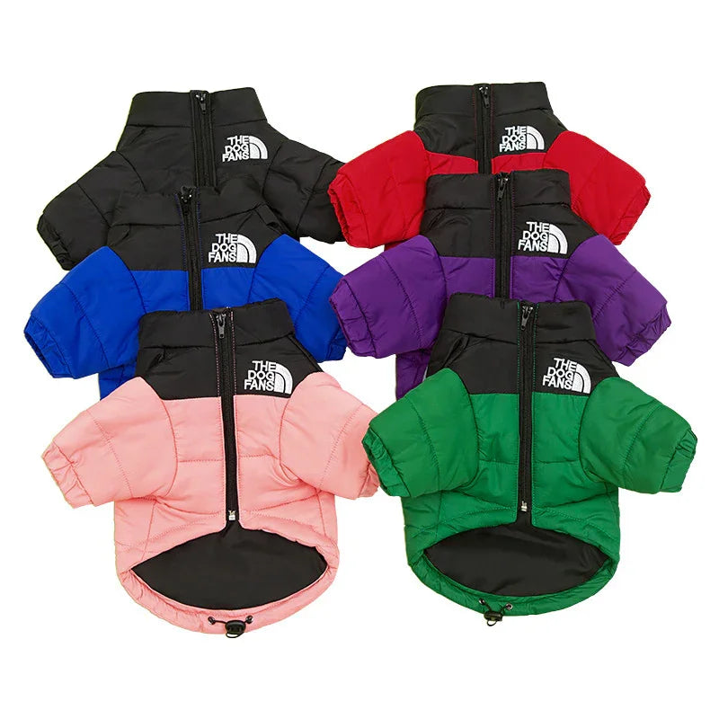 The Dog Fans High Neck Zip Windproof Dog Coat