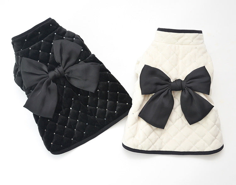 Jas Honden Mademoiselle - Gewatteerd Pailletten Strik