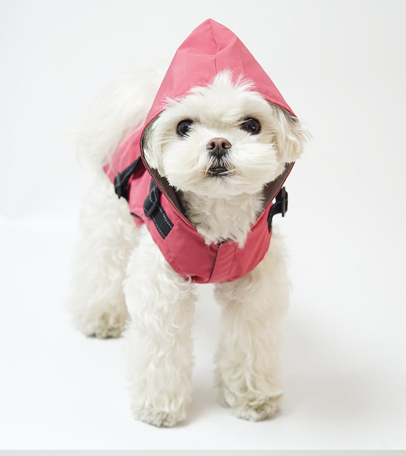 Impermeabile per Cani Modello "Cloudy" con Pettorina Integrata e Chiusura in Velcro - Dog Moda