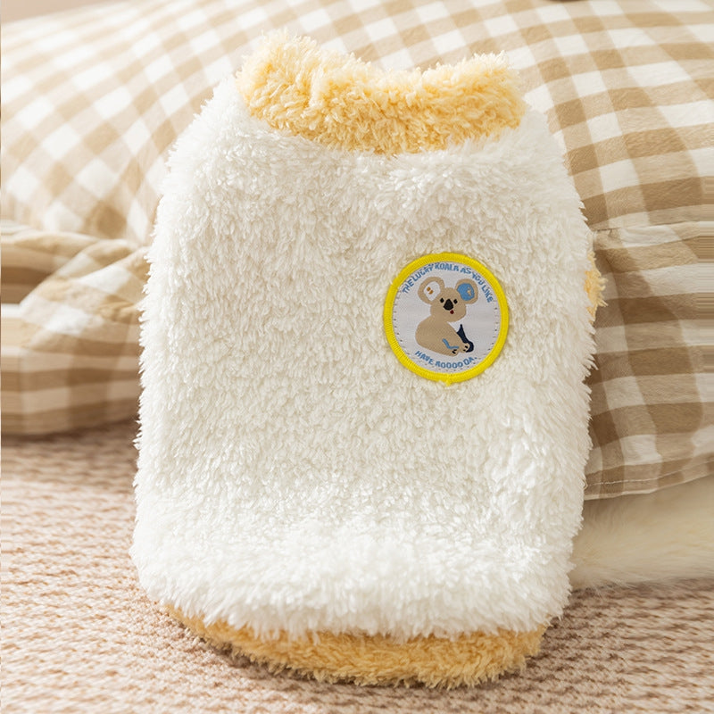Koala Sweater for Dogs and Cats - White with Peach Details