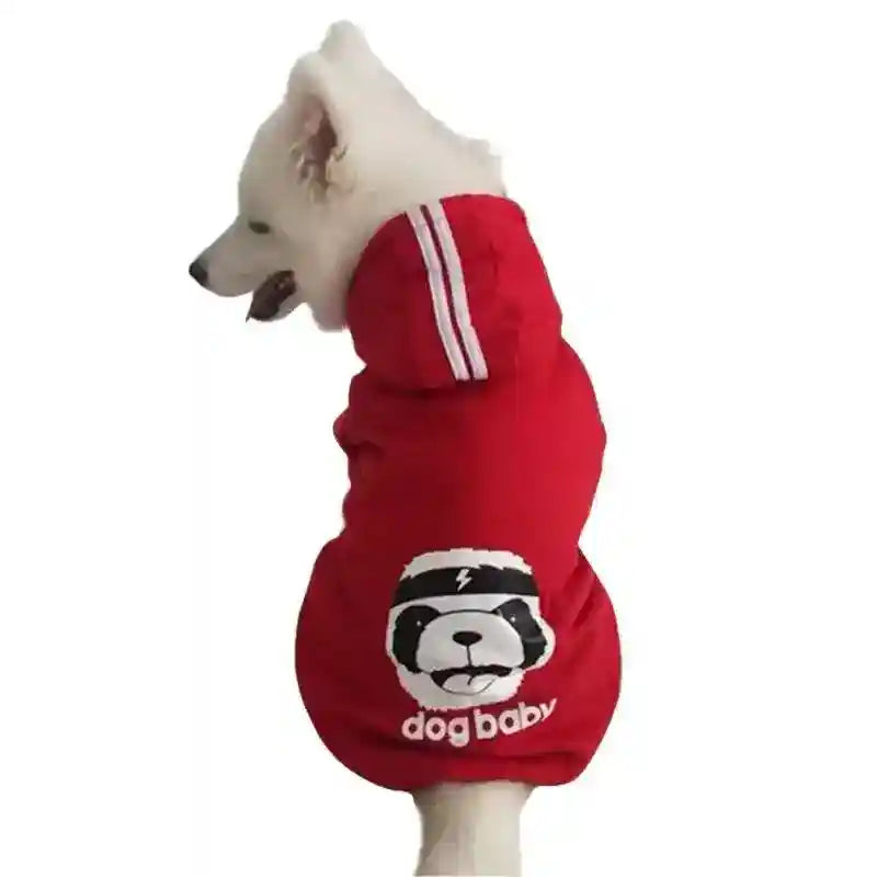 大型犬用フード付きスウェットシャツ - クマとパンダ