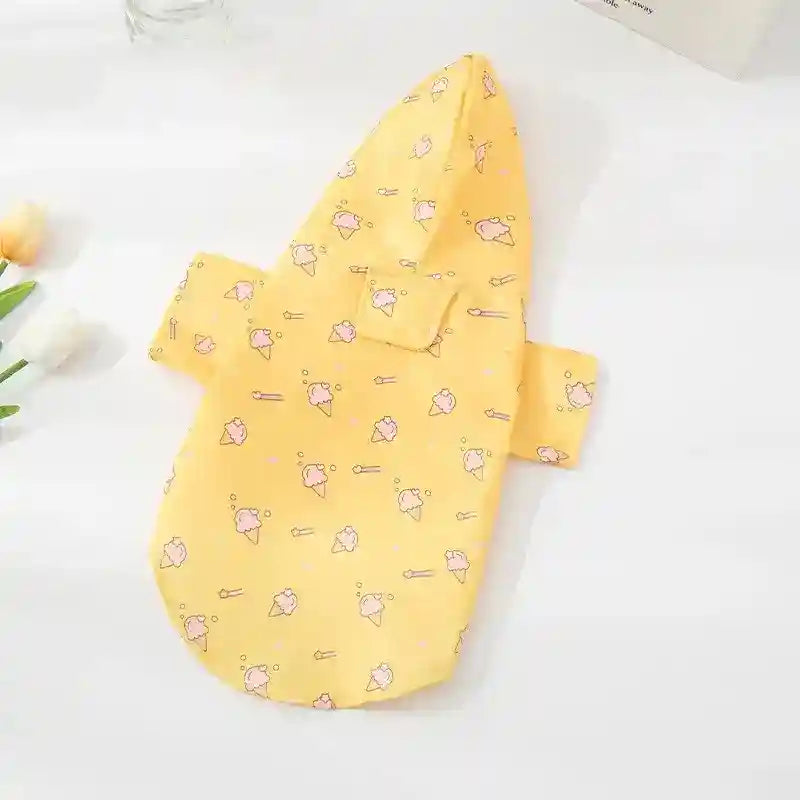 犬用レインコート フード付き - 3つの防水デザイン