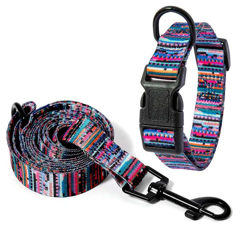 Hundehalsband- und Leinenset - Modell "Bohemian"