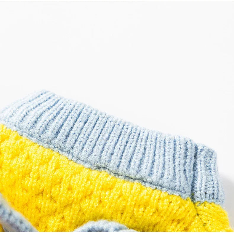 Maglione a Blocchi di Colore per Cani e Gatti - Morbido