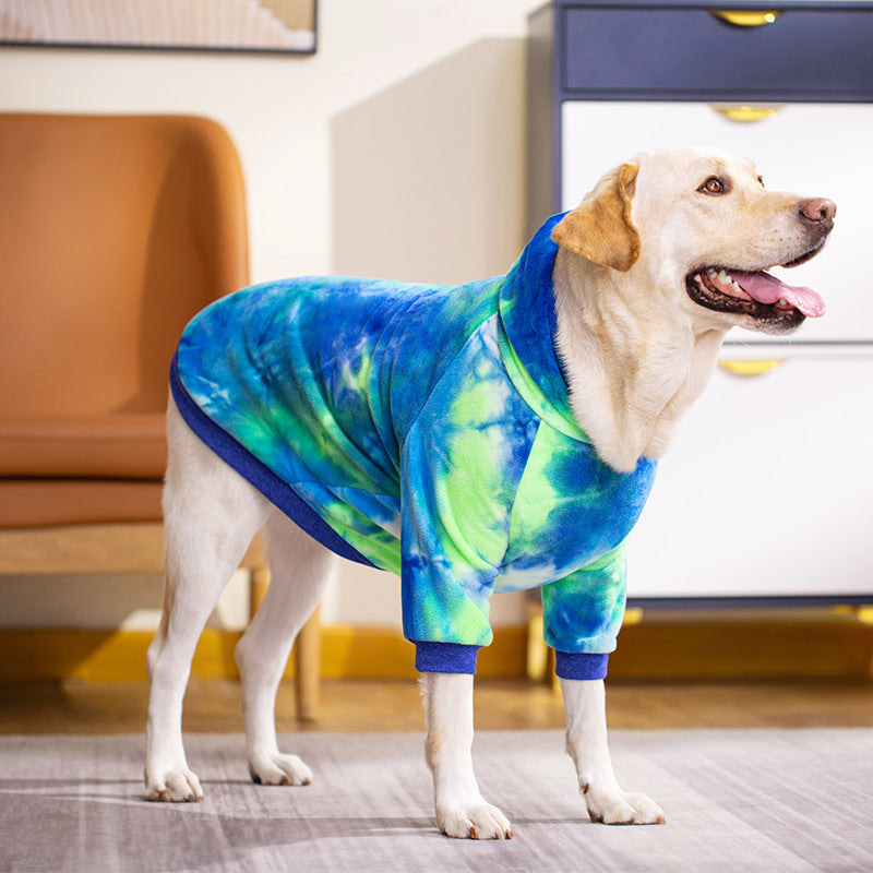 Sudadera teñida anudada para perros - Rosa y verde estilo americano