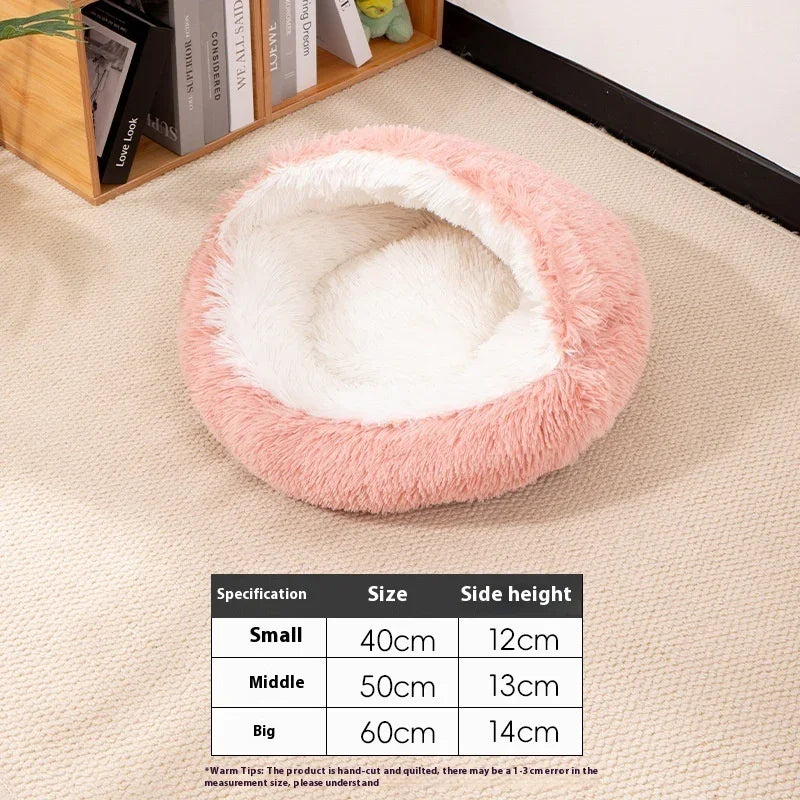 Cuccia Tonda Cani Gatti Pile Lungo Coperta Calda Inverno