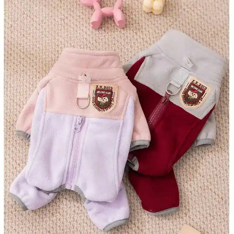 Abrigo de forro polar para perros Spirit con cremallera y anillo para correa