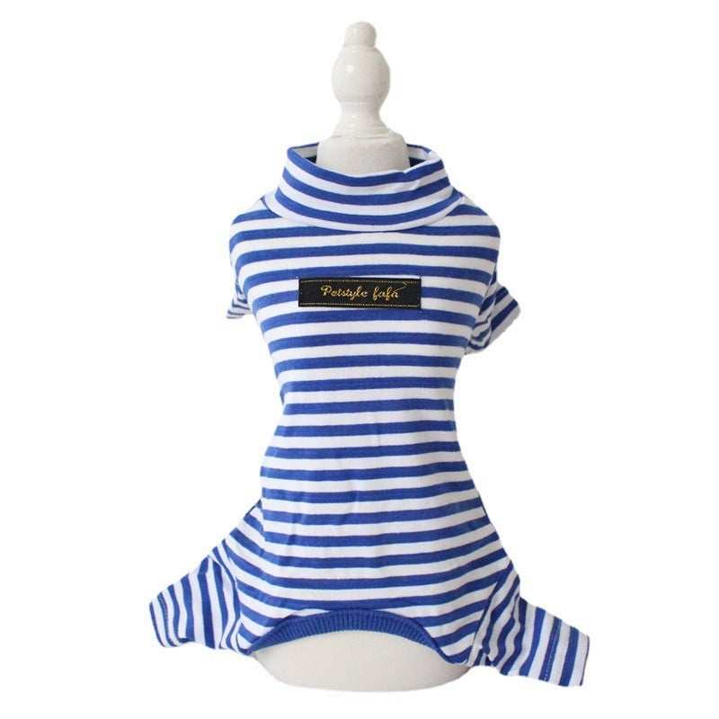 Gestreifter Hundepyjama „Four Paws“ – Weiche Baumwolle