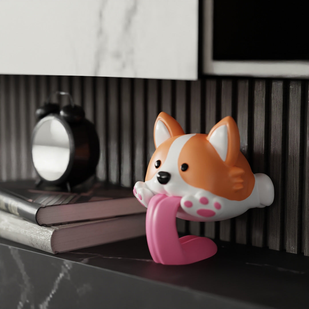 Statua Corgi in Salto - Decorazione Resina Simpatica